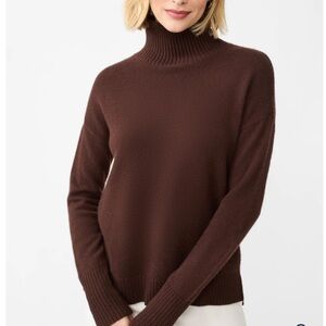 J McLaughlin Dina Cashmere Turtleneck Sweater Chocolate Brown XL